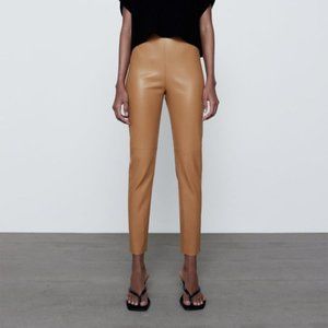ZARA Faux Leather High-Waisted Leggings NWT